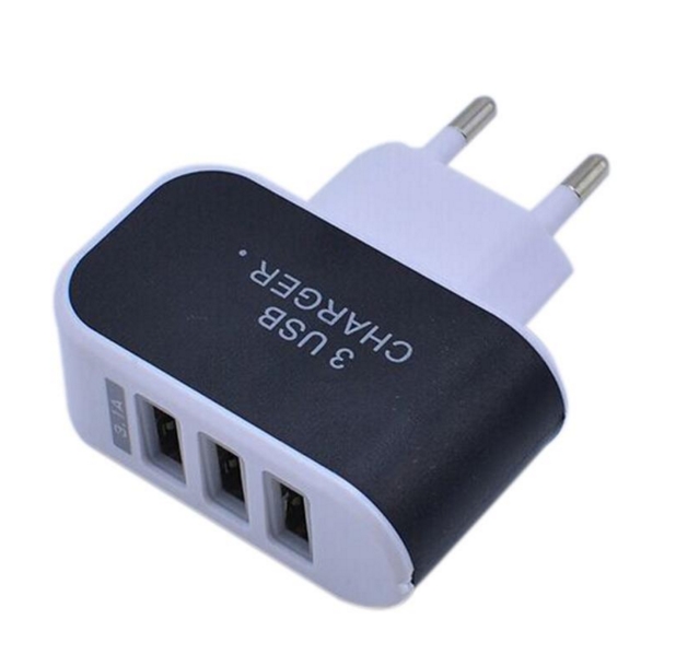 3.1A Triple USB Port Wall Home Travel AC Charger Adapter For S6 EU Plug